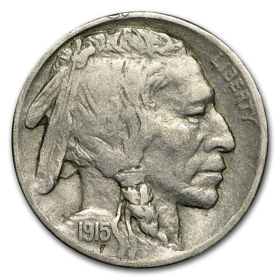 1915-D Buffalo Nickel Fine: 1915-D Buffalo Nickel Fine Product ID: 26094 Year: 1915 Grade: Fine Grade Service: None Denomination: $0.05 Mint Mark: D - Denver Metal Content: 0 troy oz Purity: N/A Th