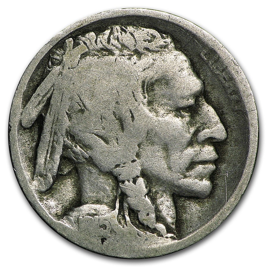 1915-S Buffalo Nickel Good: 1915-S Buffalo Nickel Good Product ID: 6335 Year: 1915 Grade: Good Grade Service: None Denomination: $0.05 Mint Mark: S - San Francisco Metal Content: 0 troy oz Purity: N/A <