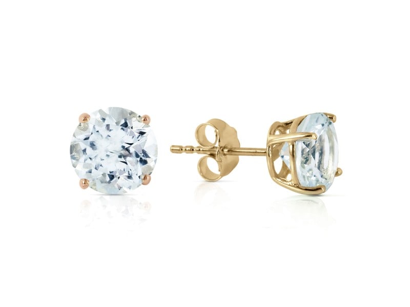 3.1 CTW 14K Solid Gold Anchors Away Aquamarine Earrings: 3.1 CTW 14K Solid Gold Anchors Away Aquamarine Earrings Product Code: 1952-Y Brand Condition: Never Worn Metal: Yellow Gold Size and Fit: 0.51in (13.0mm) 1.18in (30.0mm) Stud earrings make a wonde