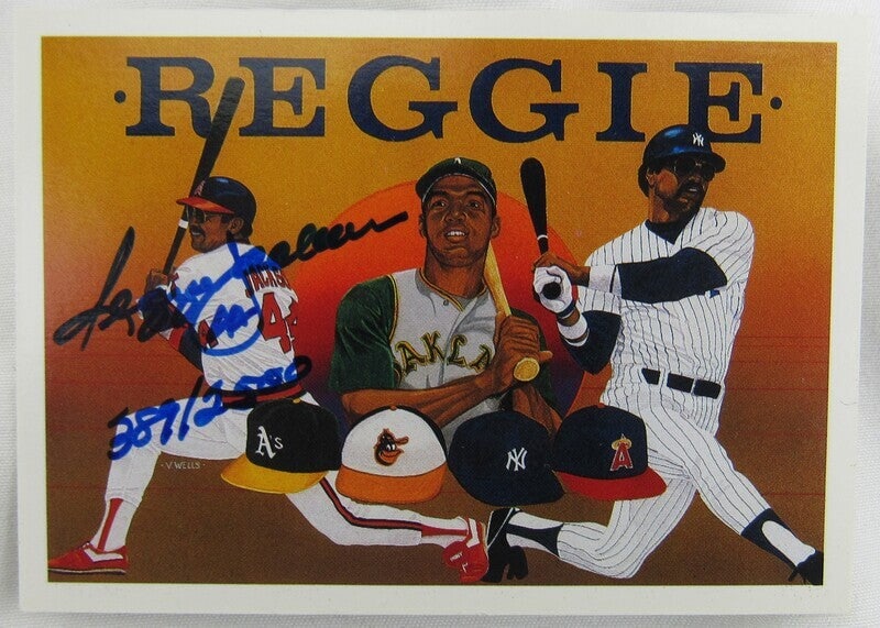 reggie jackson 1990 upper deck signed baseball card: reggie jackson 1990 upper deck signed baseball card Reggie Jackson 1990 Upper Deck Signed Auto Autograph Baseball Card 389/2000 RBJ no: 7421785178200