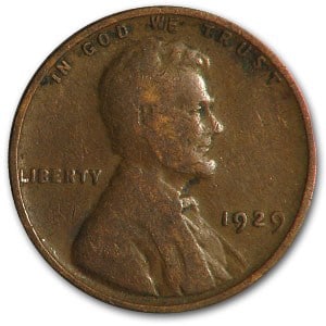 1929 Lincoln Cent Good/Fine: 1929 Lincoln Cent Good/Fine Product ID: 9743 Year: 1929 Grade: Good or Better Grade Service: None Denomination: $0.01 Mint Mark: P - Philadelphia (Not Shown) Metal Content: 0 troy oz