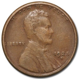 1925-S Lincoln Cent XF: 1925-S Lincoln Cent XF Product ID: 3741 Year: 1925 Grade: Extra Fine Grade Service: None Denomination: $0.01 Mint Mark: S - San Francisco Metal Content: 0 troy oz Purity: N/A