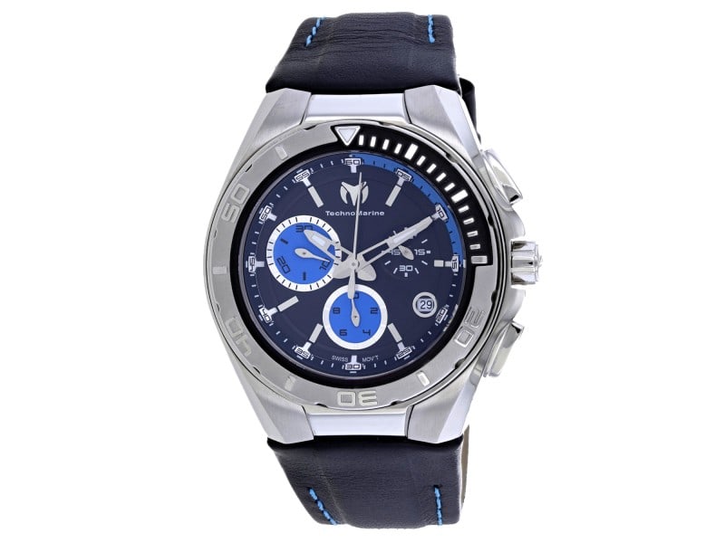 Technomarine mens Cruise Beach: Technomarine mens Cruise Beach Product Code: 110003L-39B2A Brand: Technomarine Condition: Pre-Owned Stainless steel case, Leather strap, Black dial, Quartz movement, Scratch resistant mineral, Water r