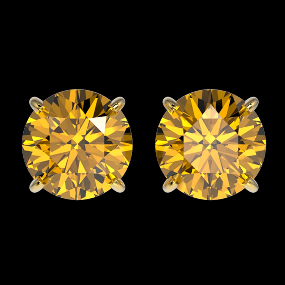 2.11 ctw Certified Intense Yellow Diamond Stud Earrings 10k Yellow Gold: 2.11 ctw Certified Intense Yellow Diamond Stud Earrings 10k Yellow Gold Item: Diamond Stud Total Gem weight: 2.11 carats Metal: Solid 10k Yellow Gold Gold Product Weight: Approx. 2.6 grams Jewelr