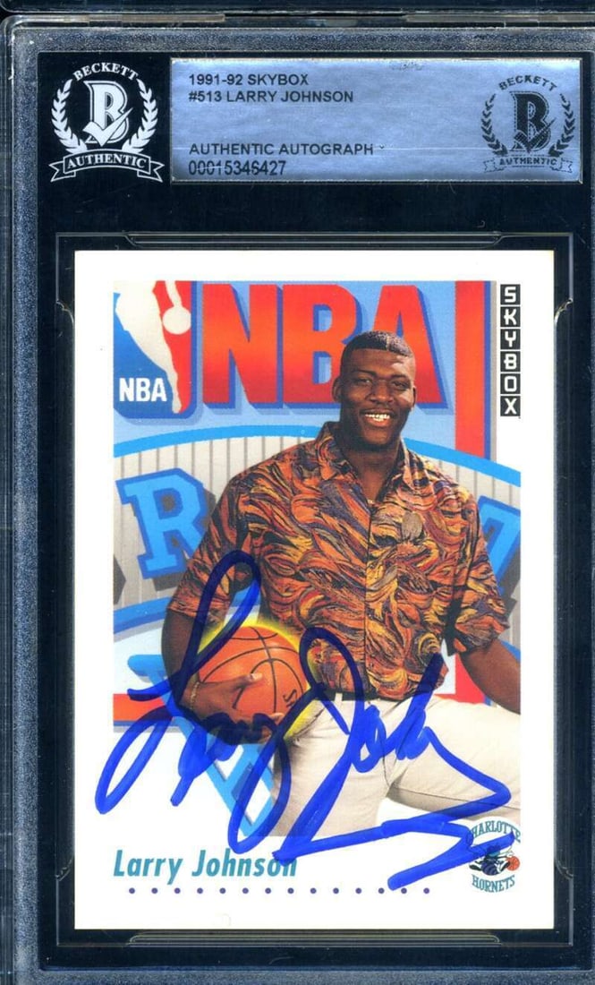 larry johnson beckett BAS signed 1991-92 skybox rookie autograph: larry johnson beckett BAS signed 1991-92 skybox rookie autograph Larry Johnson Beckett BAS Signed 1991-92 Skybox Rookie Autograph RBJ no:7450652180568