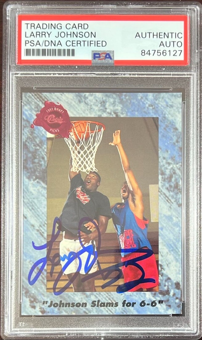 Larry Johnson auto 1991 Classic RC #201 UNLV PSA Encapsulated Charolett Hornets: Larry Johnson auto 1991 Classic RC #201 UNLV PSA Encapsulated Charolett Hornets Larry Johnson auto 1991 Classic RC #201 UNLV PSA Encapsulated Charolett Hornets RBJ no:7369521496152