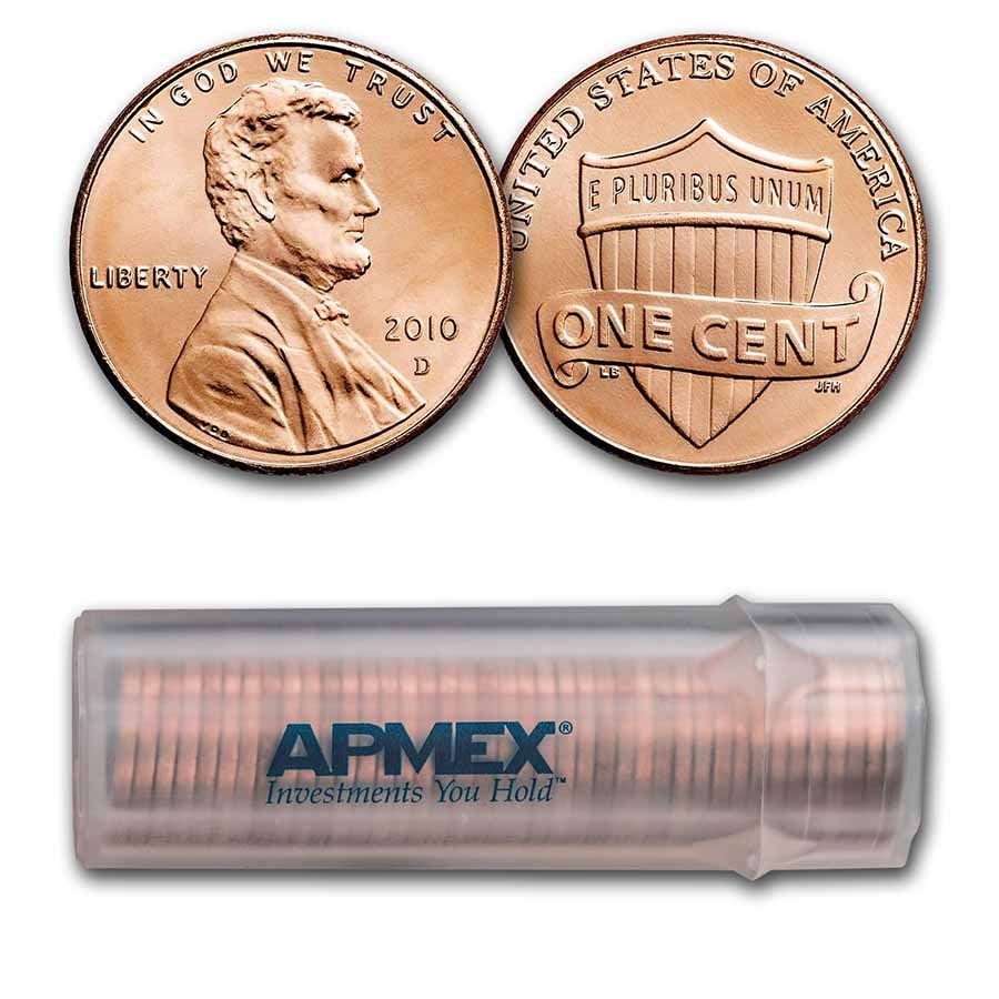 2010-D Lincoln Cent 50-Coin Roll BU: 2010-D Lincoln Cent 50-Coin Roll BU RBJ no: 213643 Year: 2010 Grade: Brilliant Unc Grade Service: None Denomination: $0.01 Mint Mark: D - Denver Metal Content: 0 troy oz Purity: