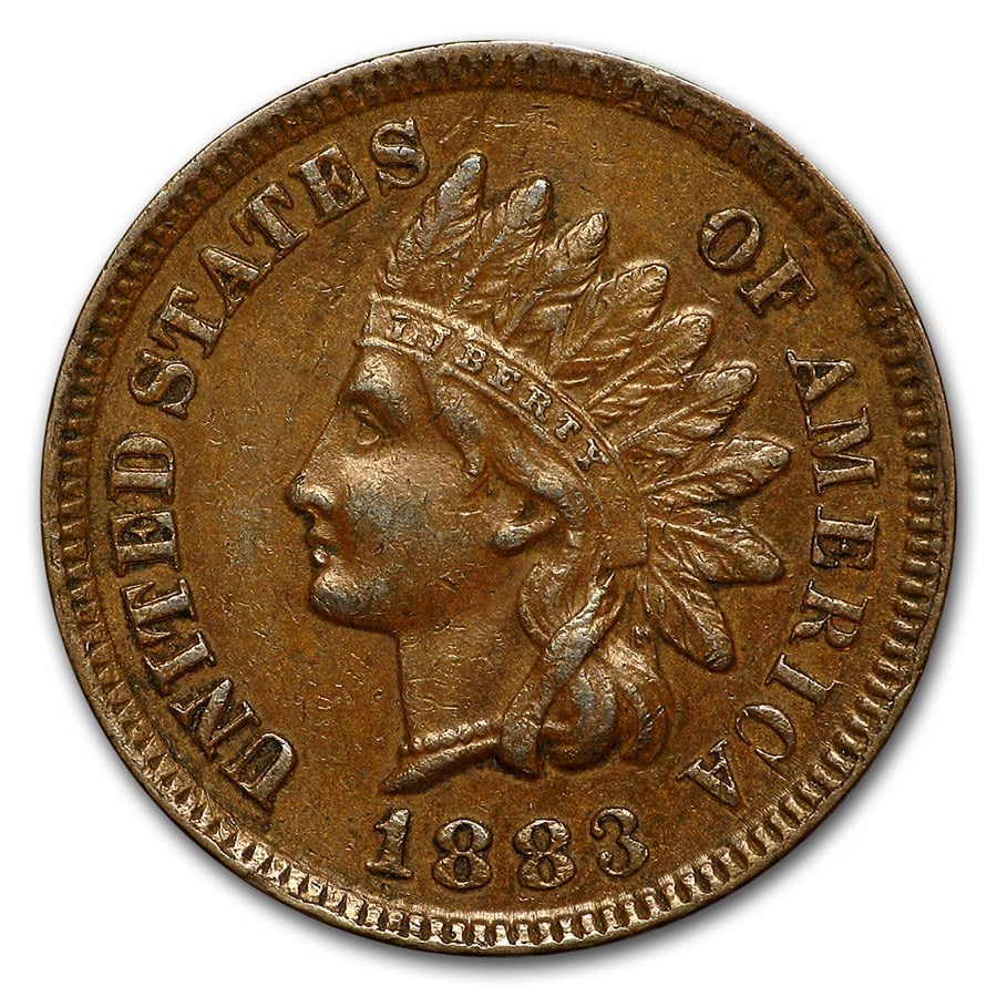 1883 Indian Head Cent XF: 1883 Indian Head Cent XF RBJ no: 8232 Year: 1883 Grade: Extra Fine Grade Service: None Denomination: $0.01 Mint Mark: P - Philadelphia (Not Shown) Metal Content: 0 troy oz Purity
