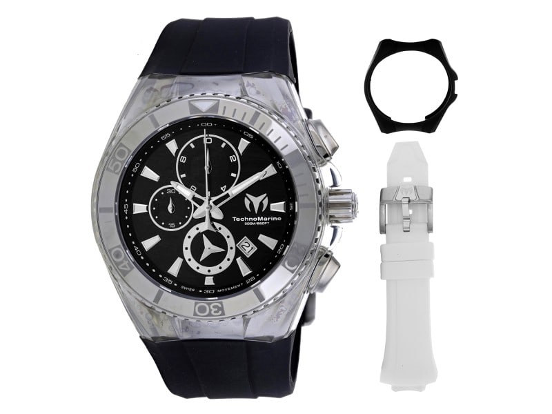 Technomarine mens Cruise: Technomarine mens Cruise Stainless steel case, Rubber strap, Black dial, Quartz movement, Scratch resistant mineral, Water resistant up to 20 ATM - 200 meters - 660 feet Product Code: 114034-39B2A Bra