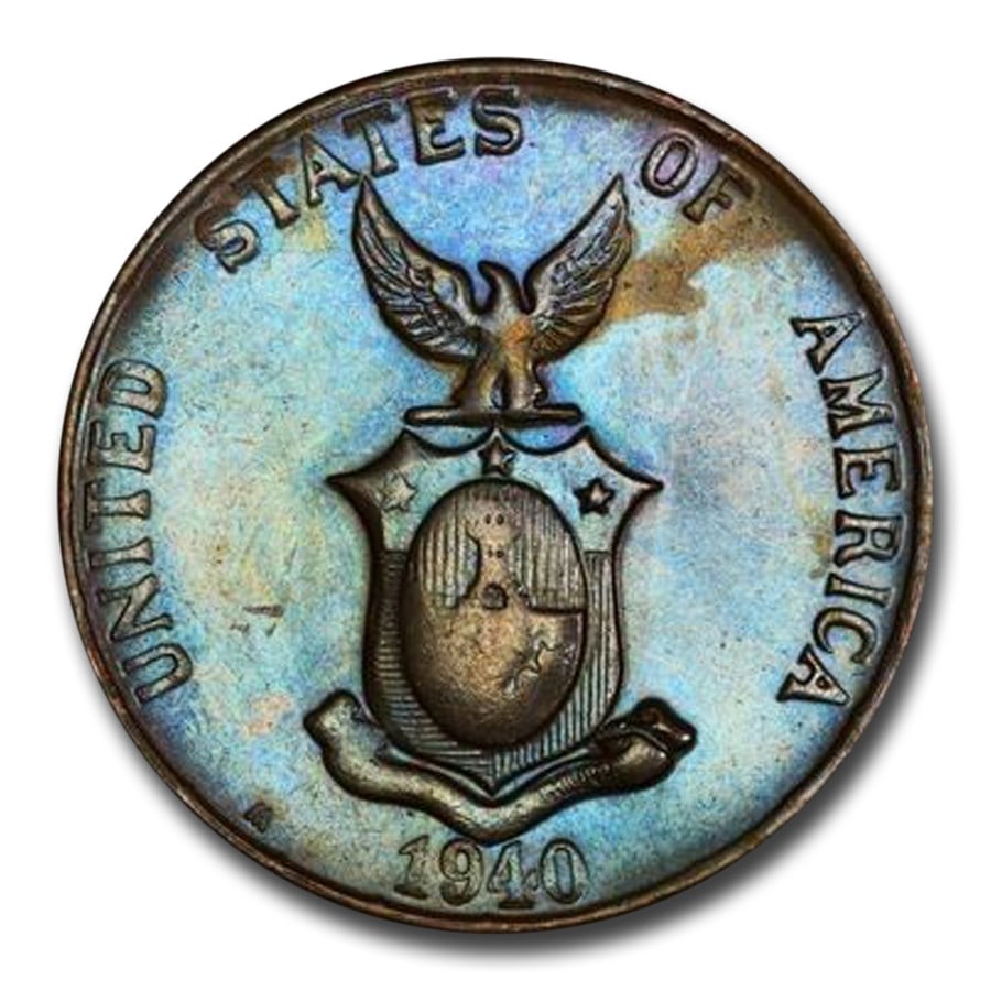 1940-M Philippines Centavo MS-64 PCGS (Brown): 1940-M Philippines Centavo MS-64 PCGS (Brown) RBJ no: 285799 Year: 1940 Grade Service: PCGS Denomination: 1 Centavo Metal Content: 0 troy oz Purity: None Diameter: 0 mm