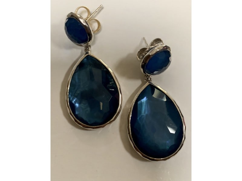 Ippolita Two Stone Drop Earrings: Ippolita Two Stone Drop Earrings Product Code: IPPOLITATW-5F64FE2BE31C6 Brand: Ippolita Condition: Pre-Owned From IPPOLITA - these earrings feature a drop design with blue stone on one side and white 