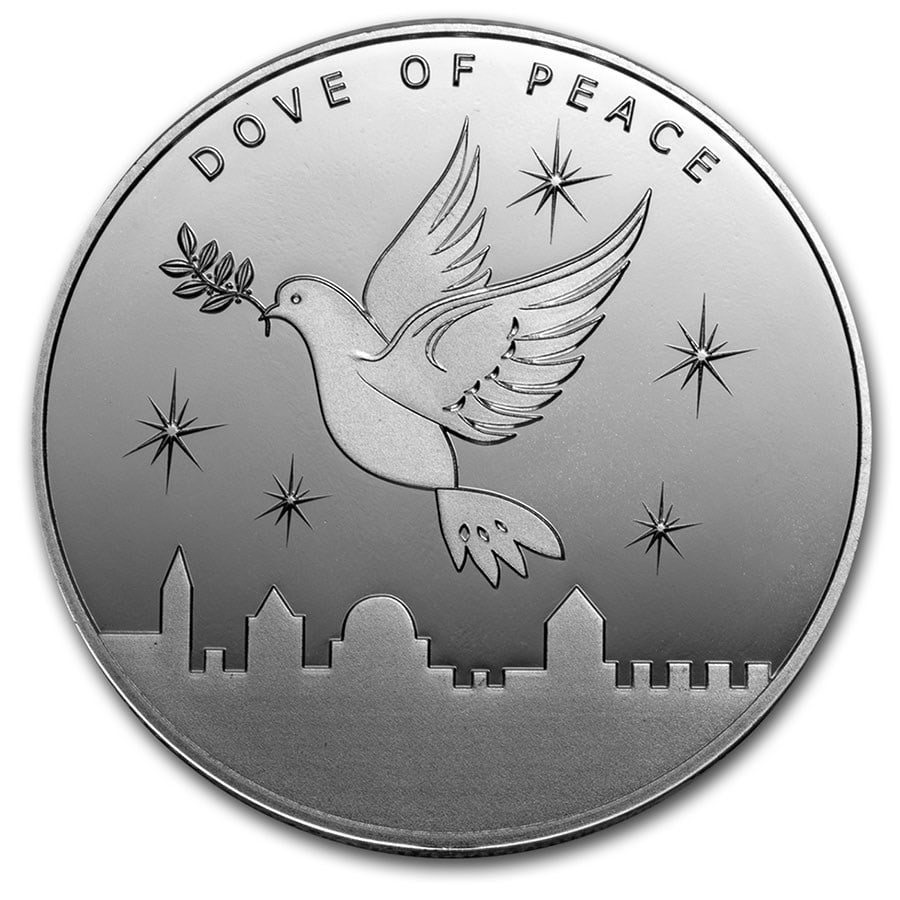 2021 1 oz Silver Round Holy Land Mint (Dove of Peace - Prooflike): 2021 1 oz Silver Round Holy Land Mint (Dove of Peace - Prooflike) Product ID: 219651 Year: 2021 Grade: None Grade Service: None Denomination: 1 oz Mint Mark: Agosi Metal Content: 1 troy o