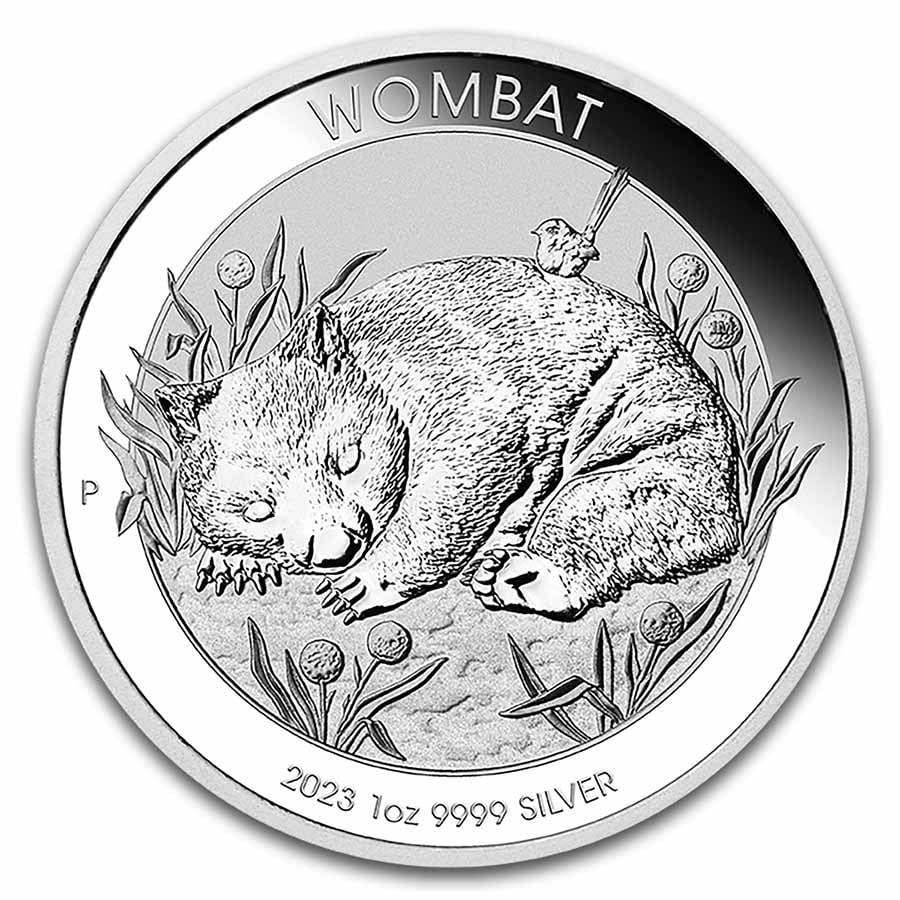 2023 Australia 1 oz Silver Australian Wombat BU: 2023 Australia 1 oz Silver Australian Wombat BU Product ID: 277398 Year: 2023 Grade: Brilliant Unc Grade Service: None Denomination: 1 Dollar Mint Mark: P - Perth Metal Content: 1 troy oz