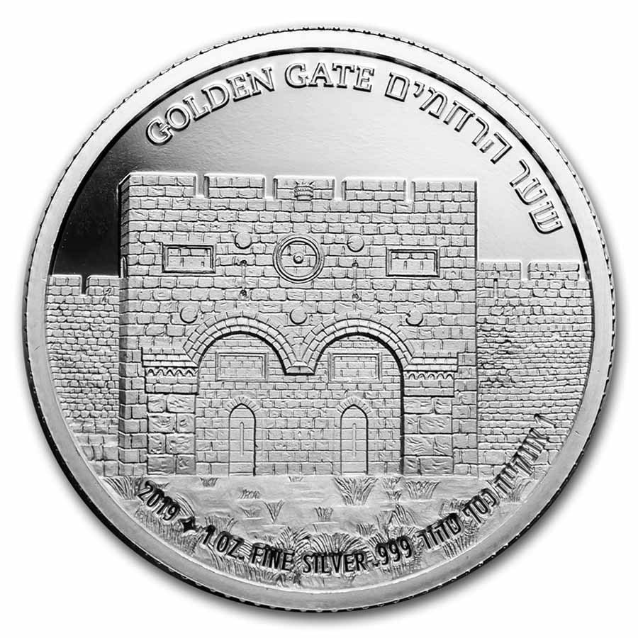2019 Israel 1 oz Silver Proof - Gates of Jerusalem (Golden Gate): 2019 Israel 1 oz Silver Proof - Gates of Jerusalem (Golden Gate) Product ID: 249258 Year: 2019 Grade: None Grade Service: None Mint Mark: Holy Land Mint Metal Content: 1 troy oz Purity: .