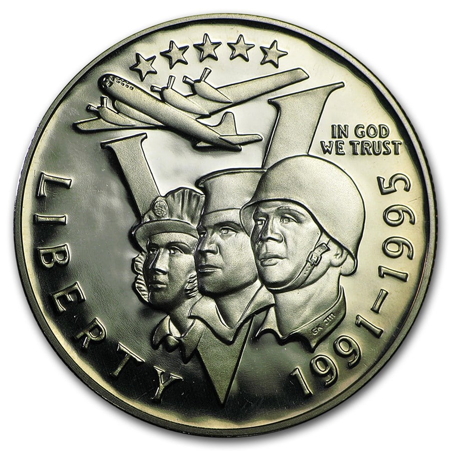 1993-P World War II 1/2 Dollar Clad Commem Proof (Capsule only): 1993-P World War II 1/2 Dollar Clad Commem Proof (Capsule only) RBJ no: 42839 Year: 1993 Grade: Proof Grade Service: None Denomination: 50 Cents Mint Mark: P - Philadelphia Metal Content: