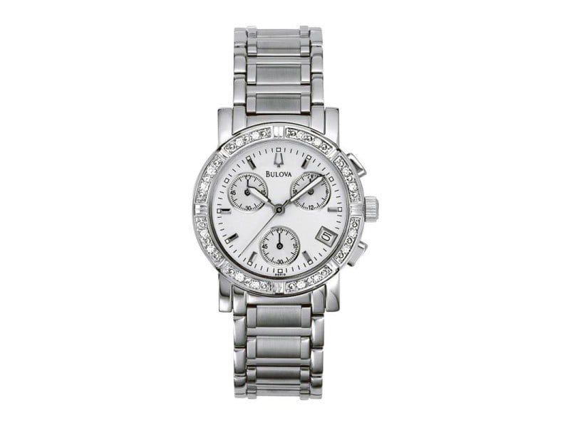 Bulova Diamond Chronograph Watch: Bulova Diamond Chronograph Watch Product Code: 28506cr Brand: Bulova Condition: Pre-Owned Bulova Diamond Chronograph Watch Brand: Bulova Model: Bulova Diamond Dial Color: White C