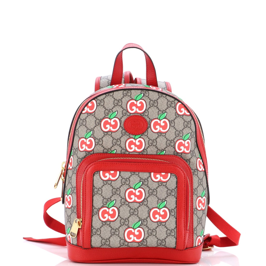 Gucci Zip Pocket Backpack Printed GG Coated Canvas Small: Gucci Zip Pocket Backpack Printed GG Coated Canvas Small Exterior Color: Print, Red Interior Color: Neutral Exterior Material: Canvas Coated Interior Material: Fabric Hardware Color: Gold Tone Acc