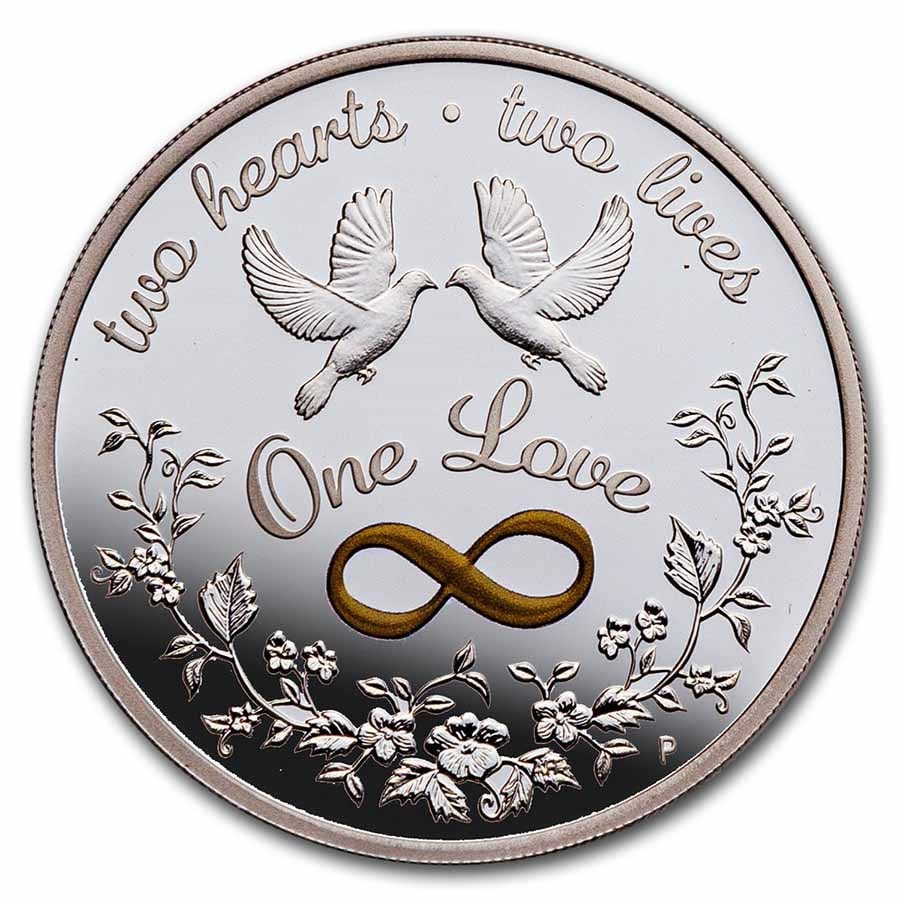 2023 Australia 1 oz Silver One Love Proof: 2023 Australia 1 oz Silver One Love Proof Product ID: 270799 Year: 2023 Grade: Proof Grade Service: None Denomination: 1 Dollar Mint Mark: P - Perth Metal Content: 1 troy oz Puri