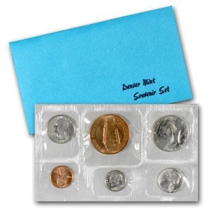 1987 Denver Mint Souvenir Set: 1987 Denver Mint Souvenir Set Product ID: 30674 Year: 1987 Grade: Brilliant Unc Grade Service: None Denomination: Varies Mint Mark: D - Denver Metal Content: 0 troy oz Purity: Ot