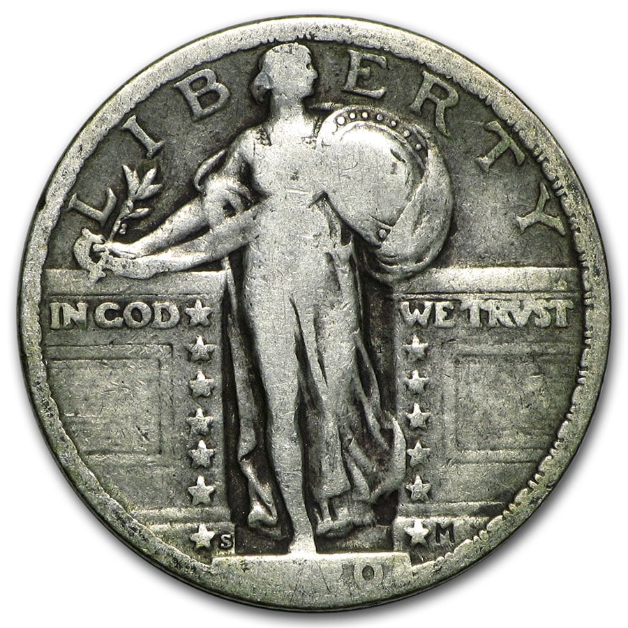 1920-S Standing Liberty Quarter Fine (Partial Date): 1920-S Standing Liberty Quarter Fine (Partial Date) Product ID: 11750 Year: 1920 Grade: Fine Grade Service: None Denomination: 25 Cents Mint Mark: S - San Francisco Metal Content: 0.1788