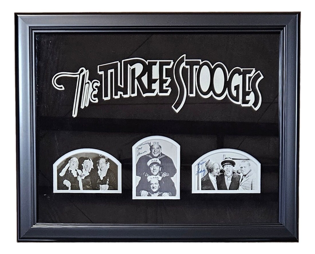 moe howard larry fine joe besser signed framed three stooges photo collage JSA: moe howard larry fine joe besser signed framed three stooges photo collage JSA Moe Howard Larry Fine Joe Besser Signed Framed Three Stooges Photo Collage JSA SKU: RBJ7478782165080