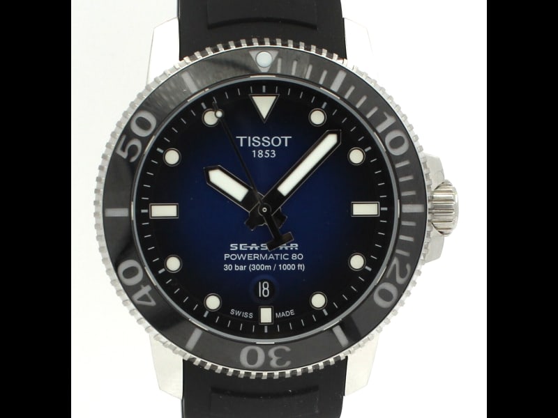 Tissot Seastar 1000 Powermatic 80 Automatic Blue Dial 43mm Watch: Tissot Seastar 1000 Powermatic 80 Automatic Blue Dial 43mm Watch Item Specifics: Band Color: Black Band Material: Rubber Band Width: 21 mm Band/Strap: Two-Piece Strap Bezel Color: Black B