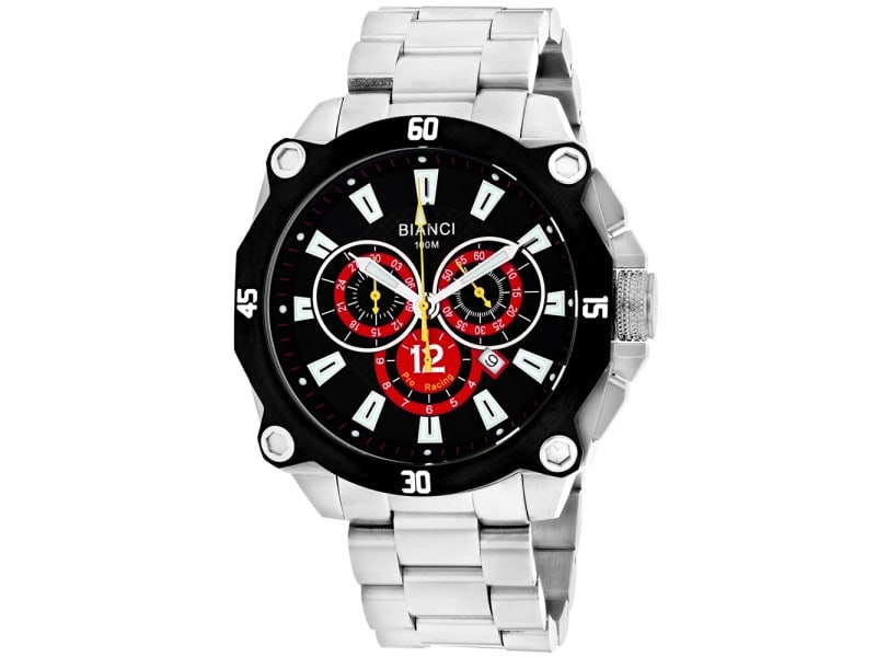 Roberto Bianci mens Enzo: Roberto Bianci mens Enzo Stainless Steel case, Stainless Steel bracelet, Black dial, Swiss Parts Quartz movement, Scratch resistant Sapphire, Water resistant up to 10 ATM - 100 meters - 330 feet Produ
