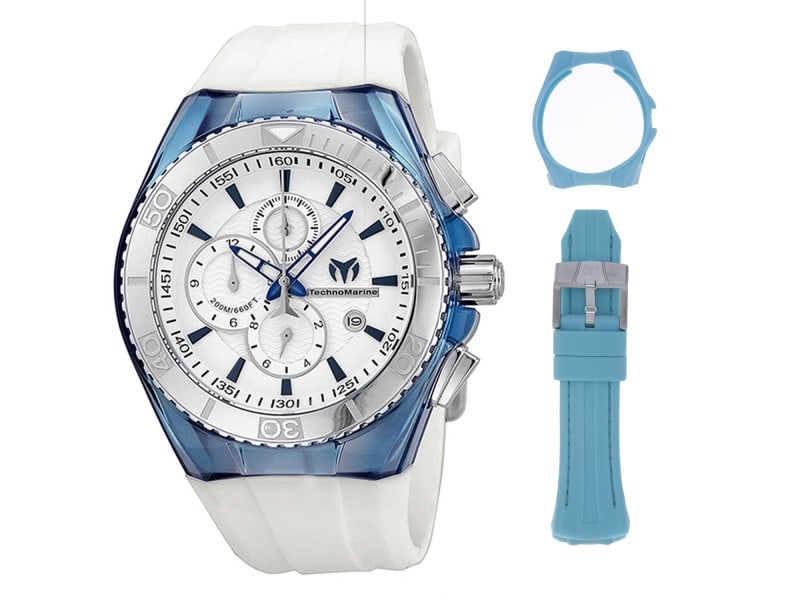 Technomarine womens Cruise Vission II: Technomarine womens Cruise Vission II Stainless steel case, Rubber strap, White dial, Quartz movement, Scratch resistant mineral, Water resistant up to 20 ATM - 200 meters - 660 feet Product Code: 113