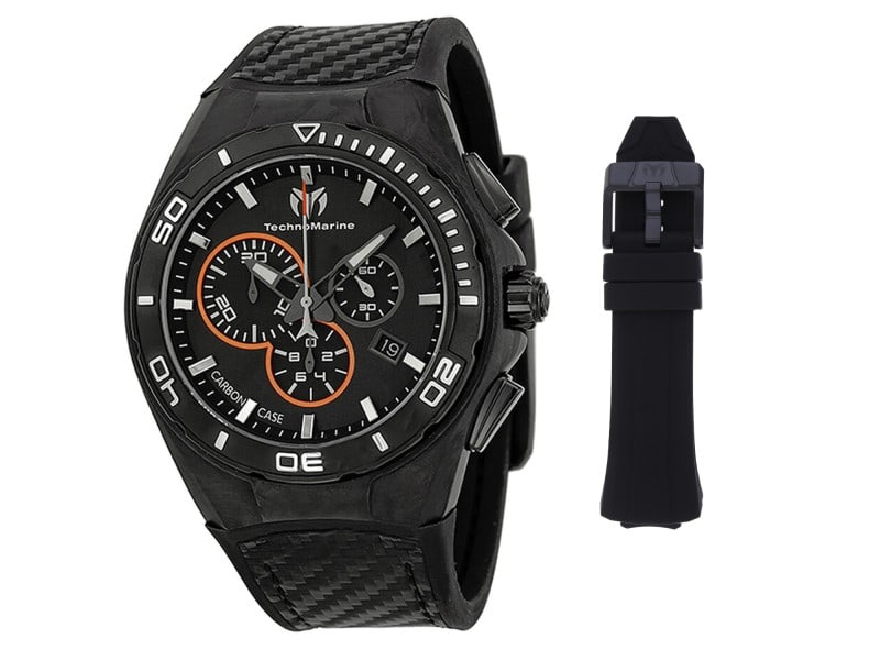 Technomarine mens Steel Evo: Technomarine mens Steel Evo Product Code: 113001-39B2A Brand: Technomarine Condition: Pre-Owned Carbon case, Rubber strap, Black dial, Quartz movement, Scratch resistant mineral, Water resistant up to