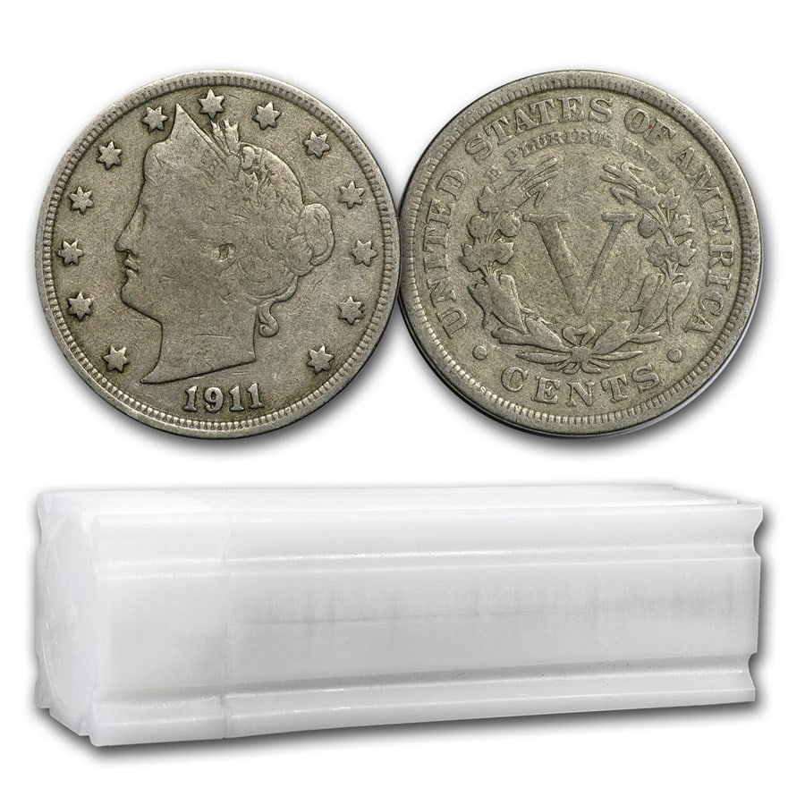1883-1912 Liberty Head V Nickels 40-Coin Roll Avg Circ: 1883-1912 Liberty Head V Nickels 40-Coin Roll Avg Circ Product ID: 5117 Year: Random Grade: Average Circulated Grade Service: None Denomination: $0.05 Mint Mark: Varies Metal Content: 0 t