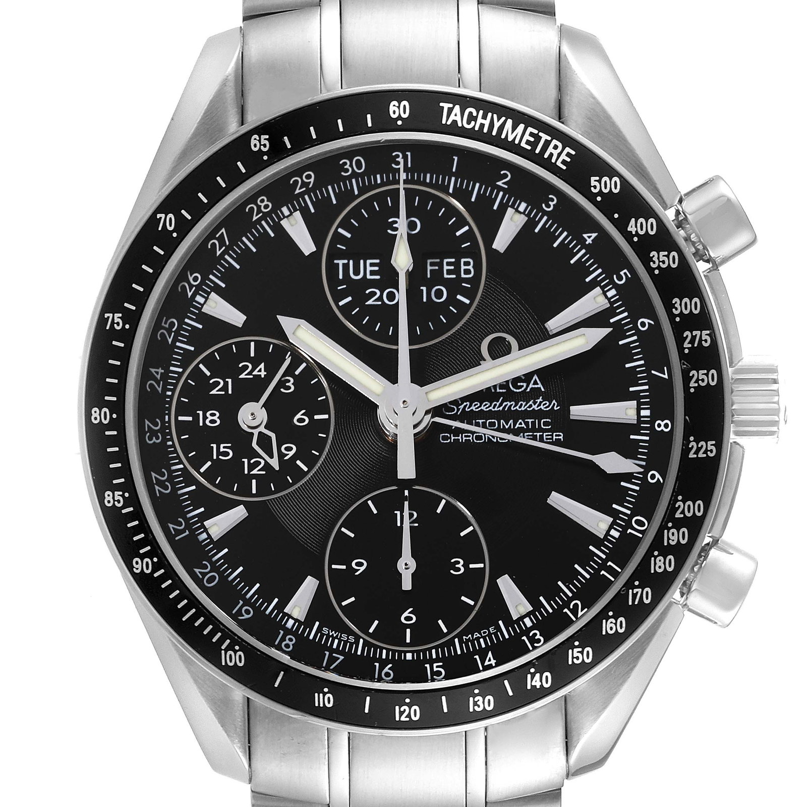 Omega Speedmaster Day-Date 40 Steel Chronograph Mens: Omega Speedmaster Day-Date 40 Steel Chronograph Mens Stock Number: RBJ57942 Brand: Omega Model Name: Omega Speedmaster Day-Date 40 Steel Chronograph Mens Watch 3220.50.00 Model Number: 3220.50.00 Seri