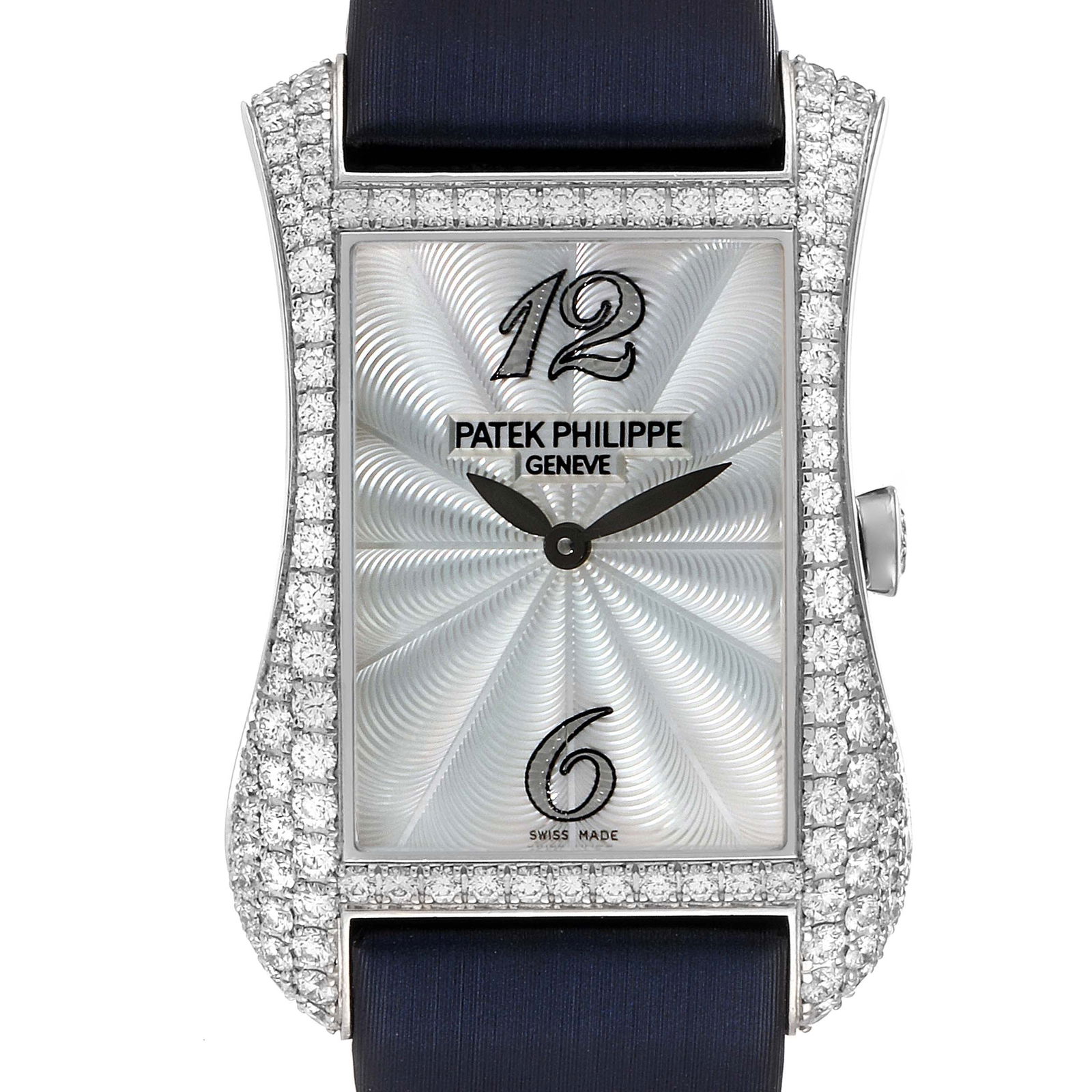 Patek Philippe Gondolo White Gold Diamond Ladies: Patek Philippe Gondolo White Gold Diamond Ladies Stock Number: RBJ39552 Brand: Patek Philippe Model Name: Patek Philippe Gondolo White Gold Diamond Ladies Watch 4972G Model Number: 4972G-001 Serial Nu