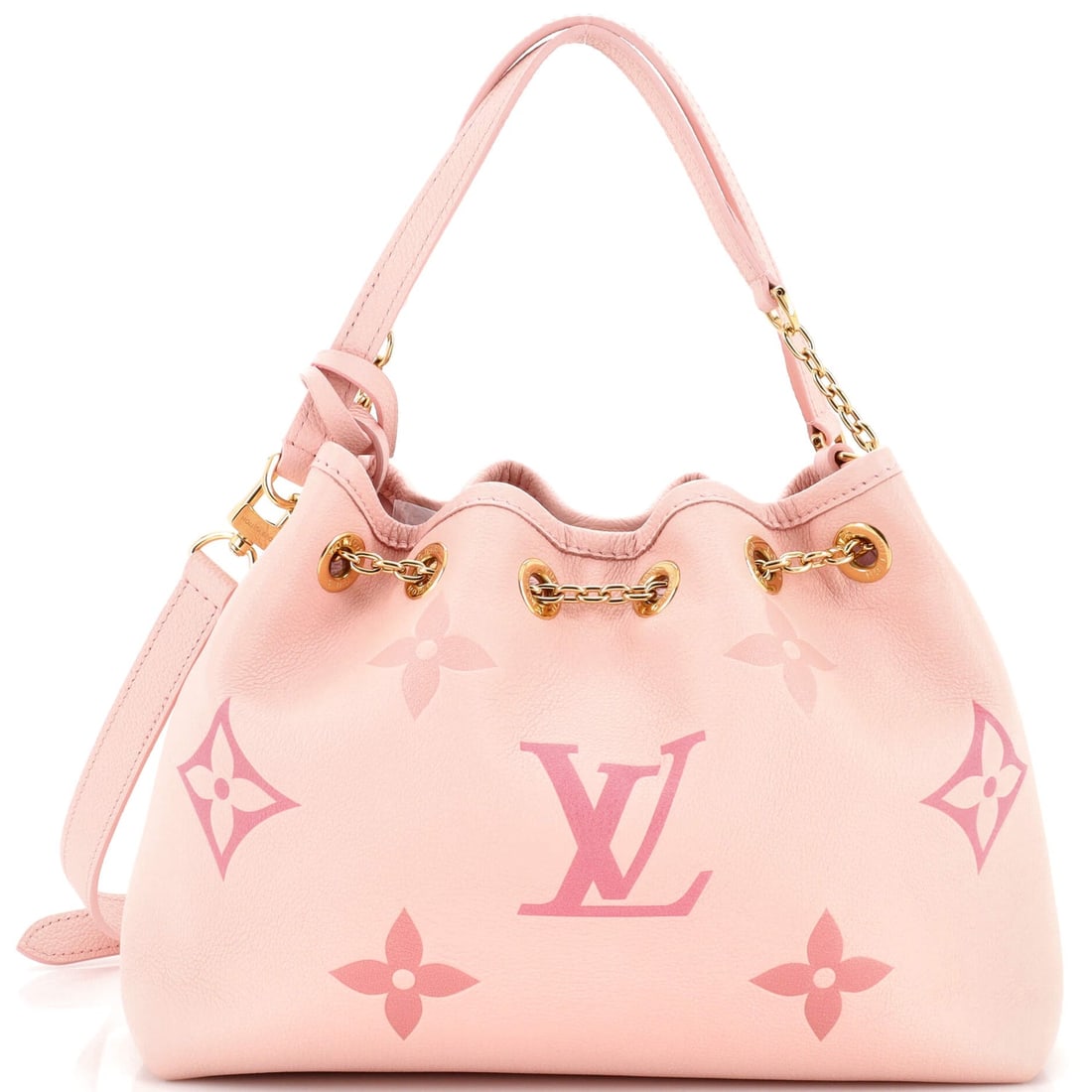 Louis Vuitton Summer Bundle Bag By The Pool Monogram Empreinte Giant: Louis Vuitton Summer Bundle Bag By The Pool Monogram Empreinte Giant Exterior Color: Pink Interior Color: Neutral Exterior Material: Leather Interior Material: Microfiber Hardware Color: Gold Acce