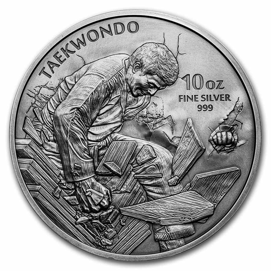 2021 South Korea 10 oz Silver K-Series Taekwondo Antique: 2021 South Korea 10 oz Silver K-Series Taekwondo Antique Product ID: 255310 Year: 2021 Grade: None Grade Service: None Mint Mark: Not Shown Metal Content: 10 troy oz Purity: .999