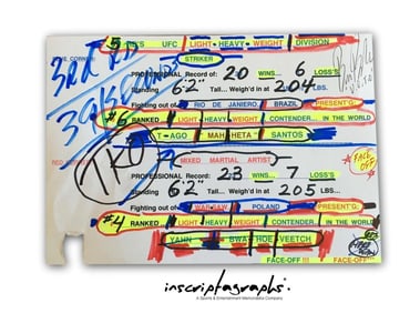 Bruce Buffer's UFC Czech Blachowitz vs. Thiago Santos Octagon Used Intro Card