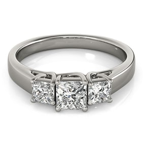 Natural 1.68 CTW Diamond Engagement Ring 18K White Gold