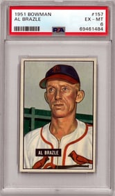 Al Brazle 1951 Bowman Baseball Card #157- PSA Graded 6 EX-MT St. Louis Cardinals