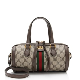 Gucci x Balenciaga BB Supreme Monogram Web Ophidia Boston Bag