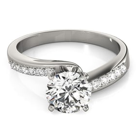 Natural 2.1 CTW Diamond Engagement Ring 14K White Gold