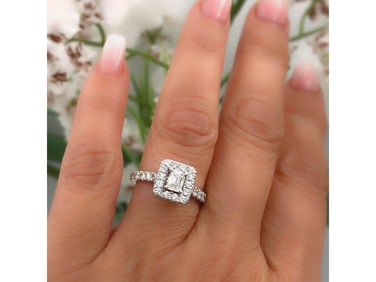 Neil Lane Diamond Engagement Ring Emerald Cut 1.375 Tcw I SI1 14k White Gold