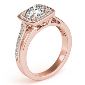 Natural 1.25 CTW Diamond Engagement Ring 14K Rose Gold