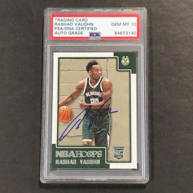 2015-16 Panini NBA Hoops #269 Rashad Vaughn Signed Card AUTO 10 PSA Slabbed RC R