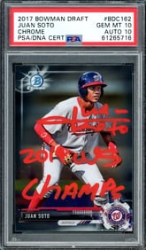 juan soto 2017 bowman chrome RC PSA 10 GEM 10 auto 2019 WS champs PSA/DNA a