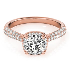 Natural 1.63 CTW Diamond Engagement Ring 18K Rose Gold