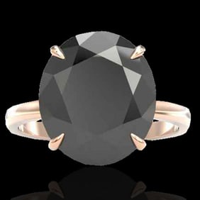 9 ctw Black Diamond Designer Engagment Ring 14k Rose Gold