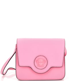 Versace La Medusa Accordion Flap Shoulder Bag Leather Small
