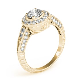 Natural 1.38 CTW Diamond Engagement Ring 14K Yellow Gold