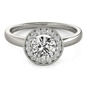 Natural 2.1 CTW Diamond Engagement Ring 18K White Gold