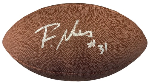 raheem mostert autographed football (beckett)