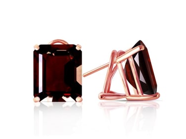 14 CTW 14K Solid Rose Gold Octagon Garnet Earrings